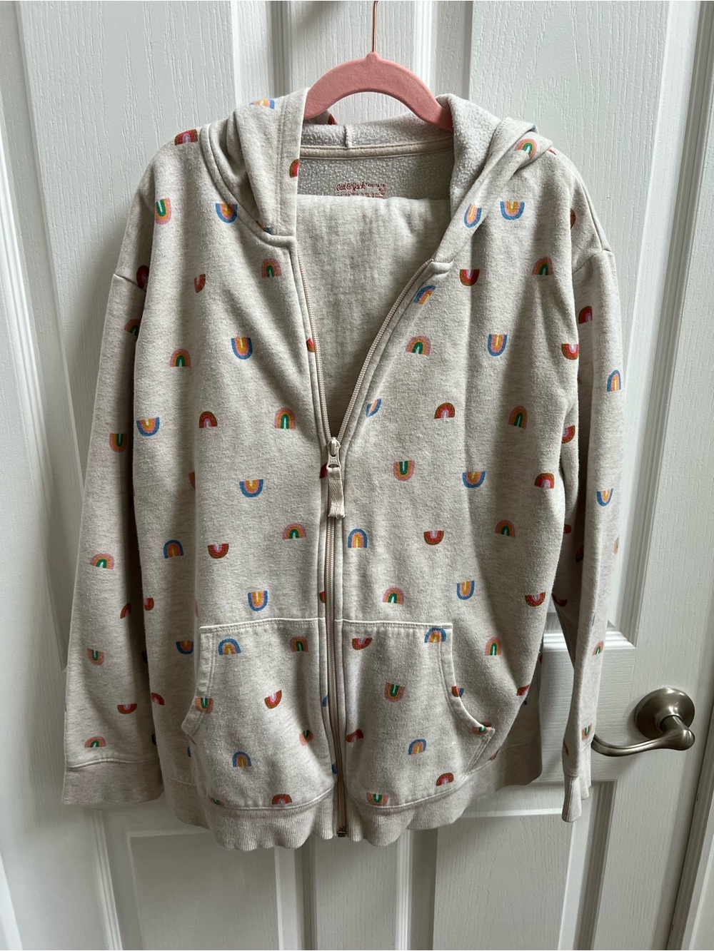 Kids Beige Sweatsuit with Rainbow Motif - Hoodie XXL / Pants XL